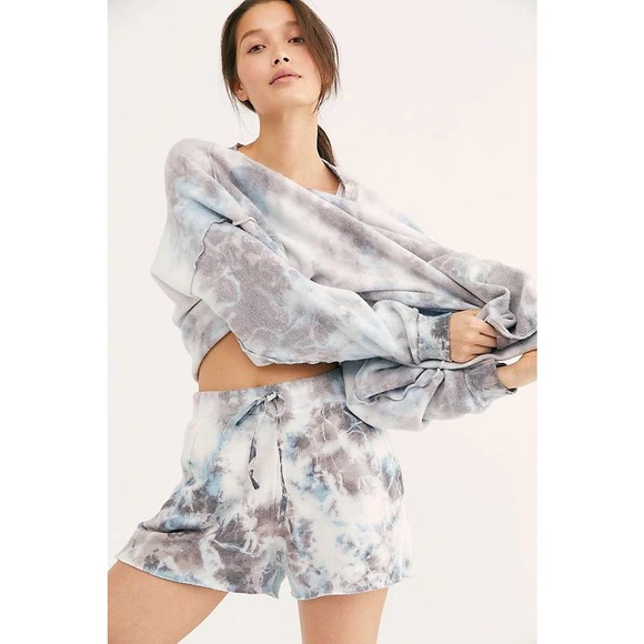 Free People Tops - Free People kelly XS washed gray purple tie dye lounge set